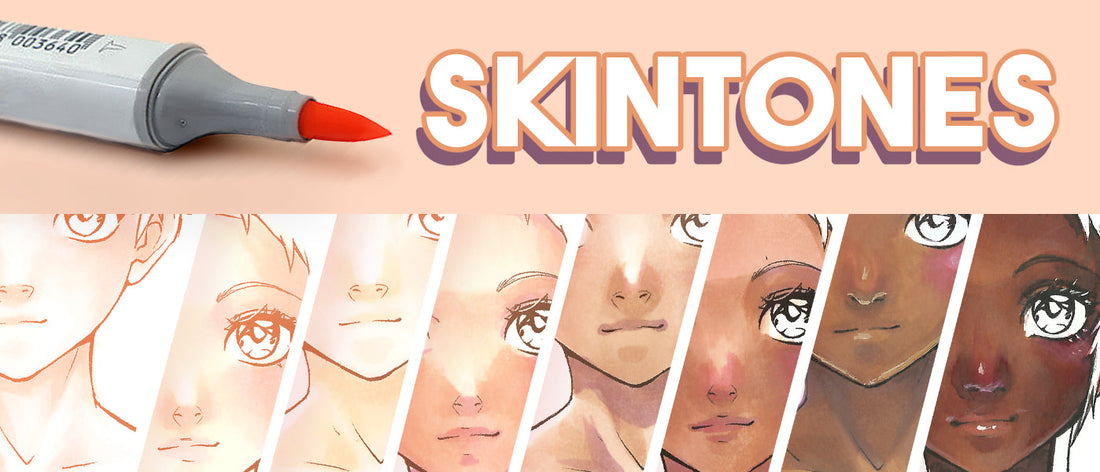 9 faces colored with Copic markers.