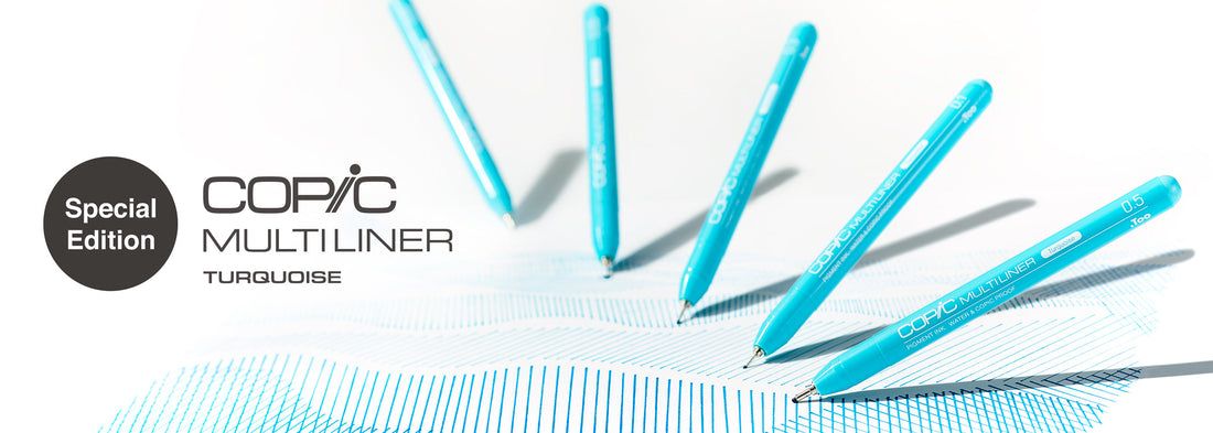 Strokes made with the limited edition Copic Multiliner Turquoise