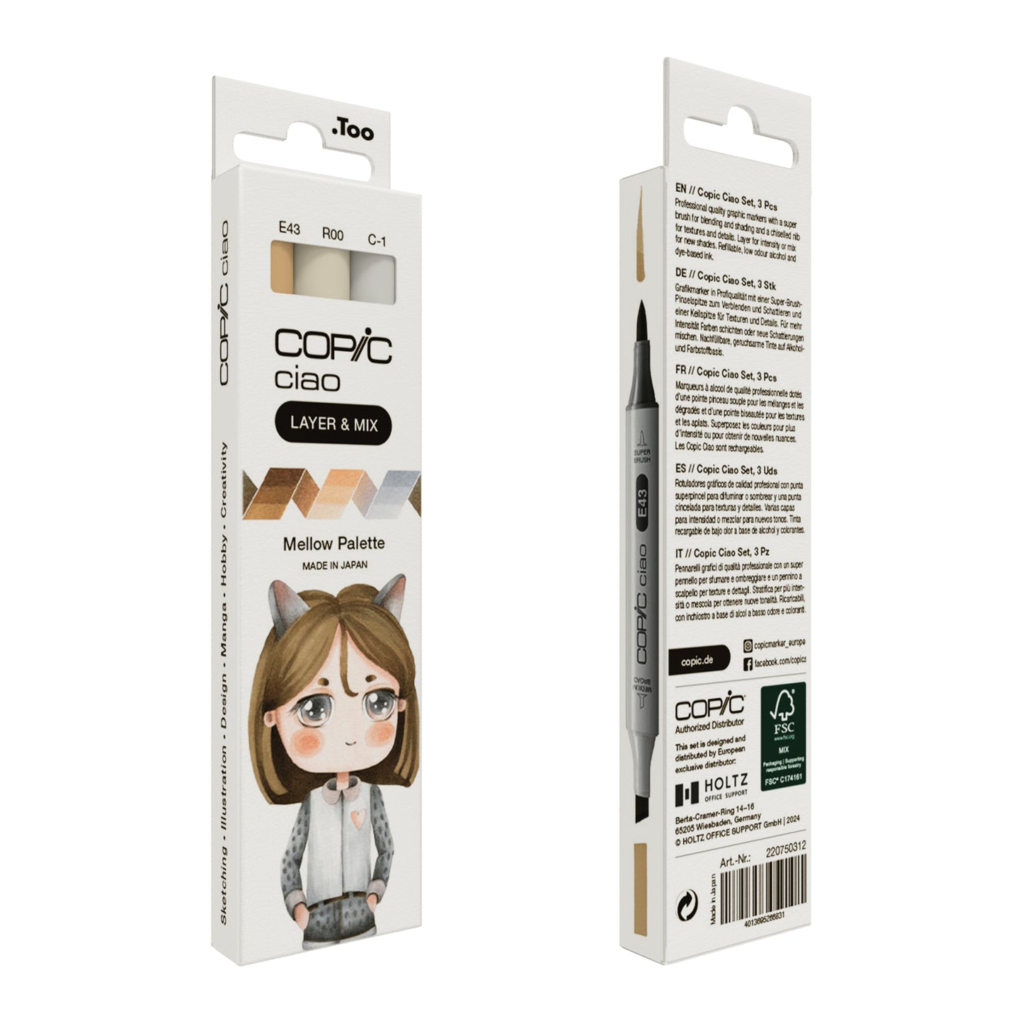 Copic Ciao 3 Layer & Mix Mellow Palette