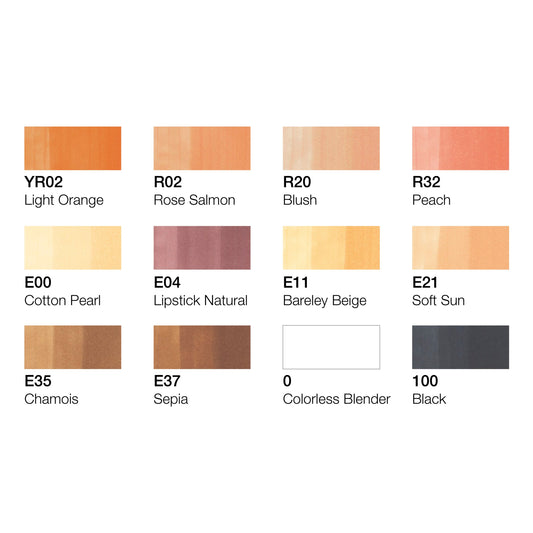 Copic Classic 12 Set Pelle