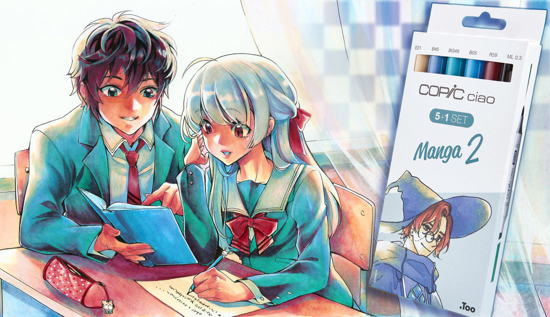 Illustration and photo of Copic ciao set 5+1 Manga 2